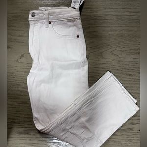 Abercrombie white denim distressed jeans